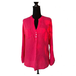 Mote 100% Cotton Gauze Blouse Size Large